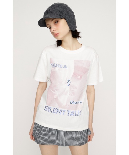 SLY(スライ)の「PHOTO & JEWEL MIX T/SH フォトアンドジュエルミックスTシャツ 春服 夏服(Tシャツ/カットソー・レディース・ブラック/ホワイト/ピンク・1/2)」の18枚目の写真