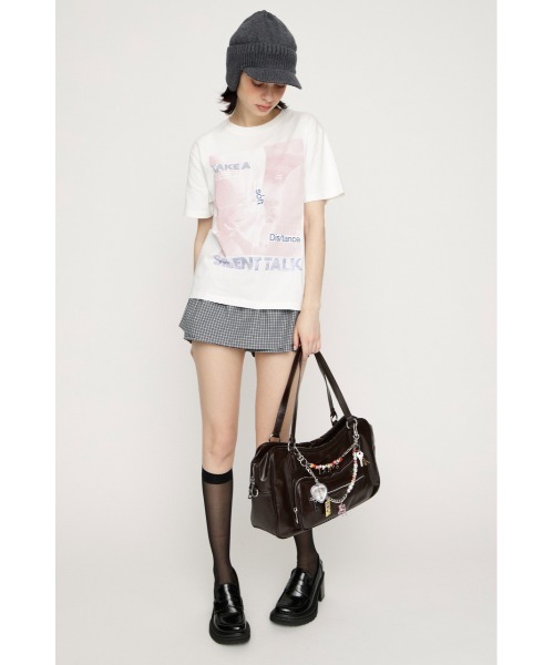 SLY(スライ)の「PHOTO & JEWEL MIX T/SH フォトアンドジュエルミックスTシャツ 春服 夏服(Tシャツ/カットソー・レディース・ブラック/ホワイト/ピンク・1/2)」の20枚目の写真