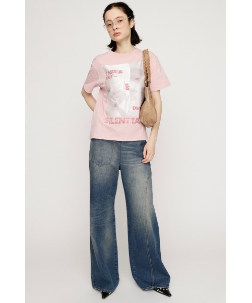 SLY(スライ)の「PHOTO & JEWEL MIX T/SH フォトアンドジュエルミックスTシャツ 春服 夏服(Tシャツ/カットソー・レディース・ブラック/ホワイト/ピンク・1/2)」の13枚目の写真