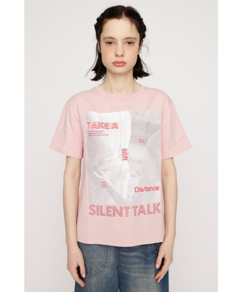 SLY(スライ)の「PHOTO & JEWEL MIX T/SH フォトアンドジュエルミックスTシャツ 春服 夏服(Tシャツ/カットソー・レディース・ブラック/ホワイト/ピンク・1/2)」の15枚目の写真