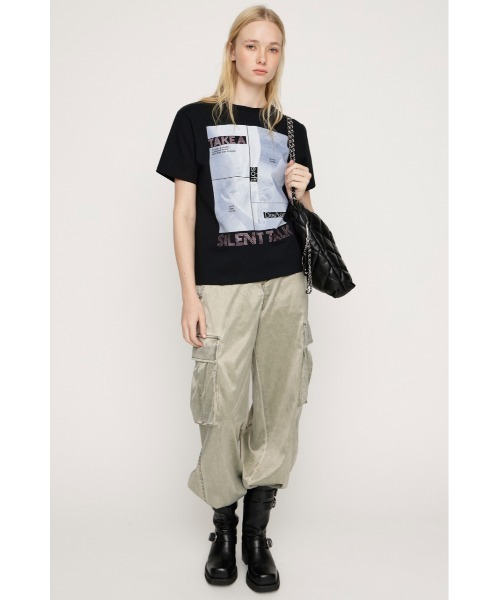 SLY(スライ)の「PHOTO & JEWEL MIX T/SH フォトアンドジュエルミックスTシャツ 春服 夏服(Tシャツ/カットソー・レディース・ブラック/ホワイト/ピンク・1/2)」の8枚目の写真