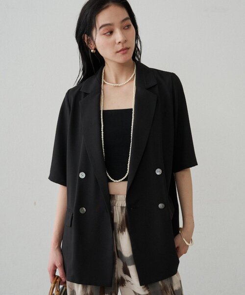 LOUNGEDRESS（ラウンジドレス）の「ハーフスリーブジャケット（その他アウター・レディース・キャメル/ブラック・FREE）」の19枚目の写真