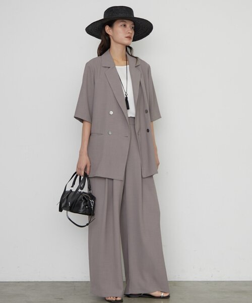 LOUNGEDRESS(ラウンジドレス)の「《二の腕カバー/セットアップ》ハーフスリーブジャケット(その他アウター・レディース・キャメル/ブラック/グレー/ライトベージュ・FREE)」の18枚目の写真