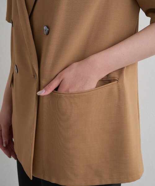 LOUNGEDRESS（ラウンジドレス）の「ハーフスリーブジャケット（その他アウター・レディース・キャメル/ブラック・FREE）」の12枚目の写真