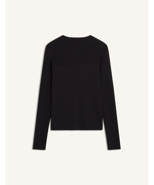 Maison Kitsune（メゾンキツネ）の「BABY FOX PLEAT RIB CARDIGAN（カーディガン/ボレロ・レディース・ベージュ/ブラック・XS/S/M/L）」の14枚目の写真