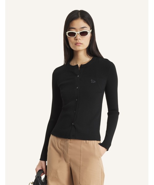 Maison Kitsune（メゾンキツネ）の「BABY FOX PLEAT RIB CARDIGAN（カーディガン/ボレロ・レディース・ベージュ/ブラック・XS/S/M/L）」の10枚目の写真