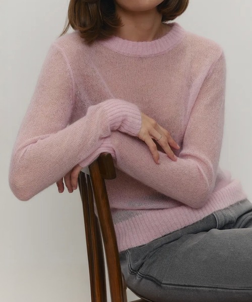 by LEGNA(バイレグナ)の「ほんのり透けるニット(ニット/セーター・レディース・ライトグリーン/ピンク/ブルー/イエロー/ベージュ・SMALL/MEDIUM/LARGE)」の17枚目の写真