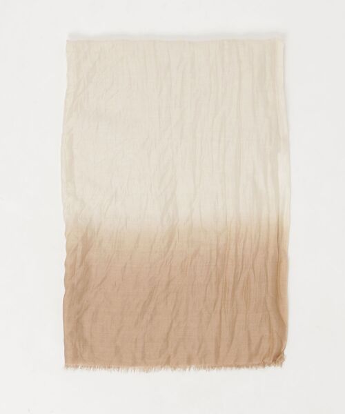 Denis Colomb(デニスコロン)の「【SE1】【DENIS COLOMB/デニスコロン】 Froisse Silk Dip Dye Shawl(ストール/ショール・メンズ・PINK/Beige・ONE)」の1枚目の写真