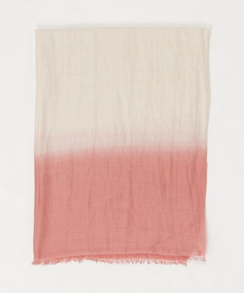 Denis Colomb(デニスコロン)の「【SE1】【DENIS COLOMB/デニスコロン】 Froisse Silk Dip Dye Shawl(ストール/ショール・メンズ・PINK/Beige・ONE)」の2枚目の写真
