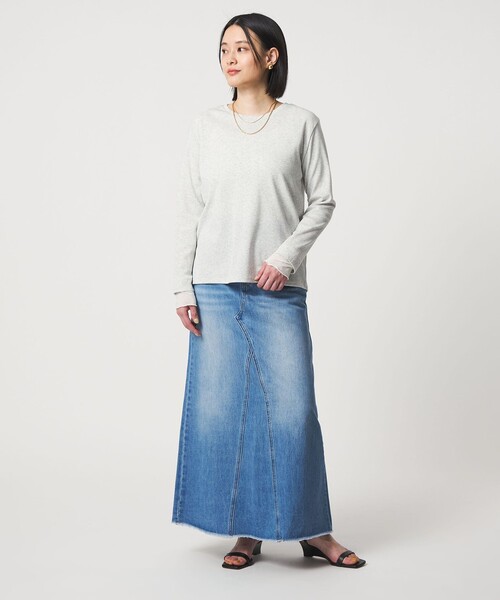 A DAY IN THE LIFE UNITED ARROWS(アデイインザライフユナイテッドアローズ)の「レイヤードスリーブ リブカットソー <A DAY IN THE LIFE>(Tシャツ/カットソー・レディース・ナチュラル/ネイビー/ダークグレー・FREE)」の5枚目の写真