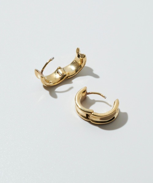 GOLDY(ゴールディ)の「【金属アレルギー軽減】ミニ デント フープ ワンタッチ ステンレス ピアス(ピアス(両耳用)・レディース・シルバー/ゴールド・FREE)」の12枚目の写真