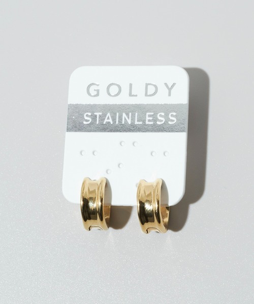 GOLDY(ゴールディ)の「【金属アレルギー軽減】ミニ デント フープ ワンタッチ ステンレス ピアス(ピアス(両耳用)・レディース・シルバー/ゴールド・FREE)」の13枚目の写真