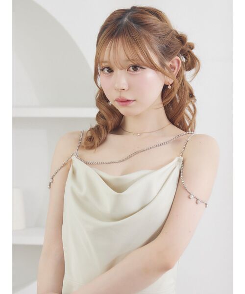 EATME(イートミー)の「ビジューストラップタイトワンピース(ワンピース・レディース・グレー/ブラック/アイボリー・MEDIUM/SMALL)」の9枚目の写真