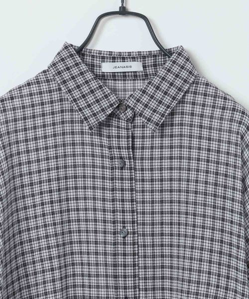 JEANASIS（ジーナシス）の「コットンボイルシアーチェックシャツ/670820（シャツ/ブラウス・レディース・ブラック系その他/レッド系その他/ブルー系その他・FREE）」の5枚目の写真