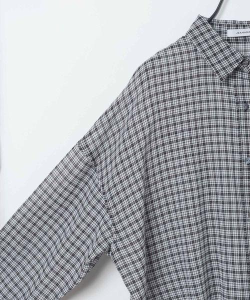 JEANASIS（ジーナシス）の「コットンボイルシアーチェックシャツ/670820（シャツ/ブラウス・レディース・ブラック系その他/レッド系その他/ブルー系その他・FREE）」の6枚目の写真
