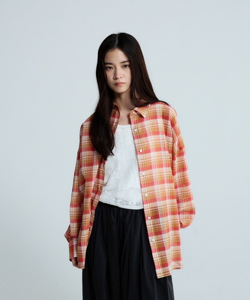 JEANASIS（ジーナシス）の「コットンボイルシアーチェックシャツ/670820（シャツ/ブラウス・レディース・ブラック系その他/レッド系その他/ブルー系その他・FREE）」の16枚目の写真