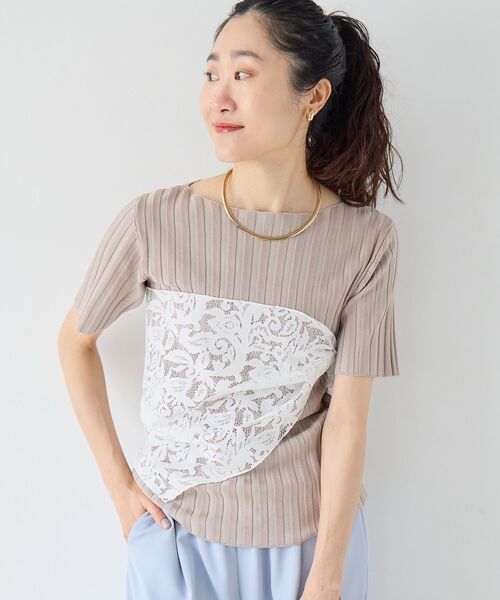 le.coeur blanc（ルクールブラン）の「フラワーレース三角ストール（ストール/ショール・レディース・オフホワイト・FREE）」の4枚目の写真