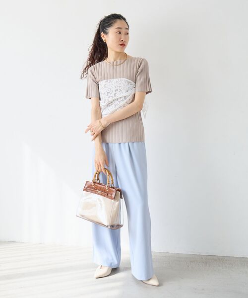 le.coeur blanc（ルクールブラン）の「フラワーレース三角ストール（ストール/ショール・レディース・オフホワイト・FREE）」の5枚目の写真