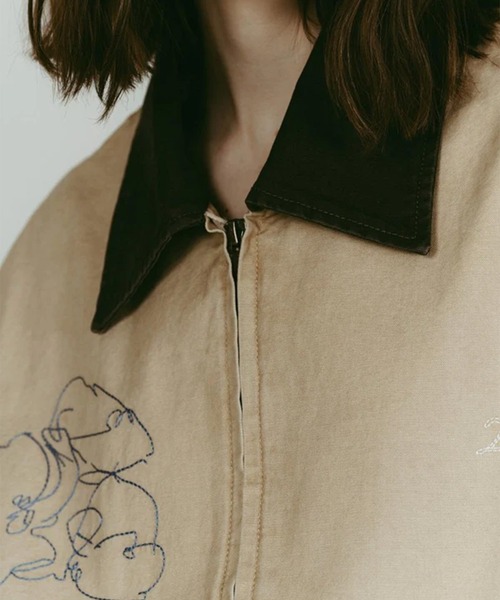 Knuth Marf(クヌースマーフ)の「embroidered jacket(unisex)(その他アウター・レディース・ベージュ/ブルー・FREE)」の5枚目の写真