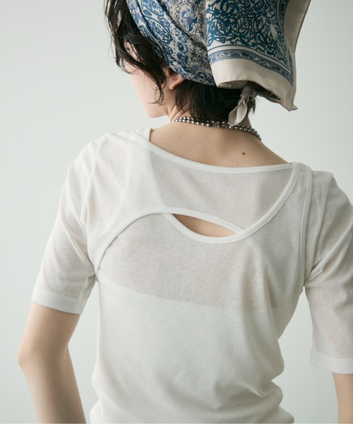 Trish（トリッシュ）の「カットシアーアシメレイヤードT（Tシャツ/カットソー・レディース・ブラウン/ホワイト/ブラック/アイボリー・MEDIUM）」の14枚目の写真