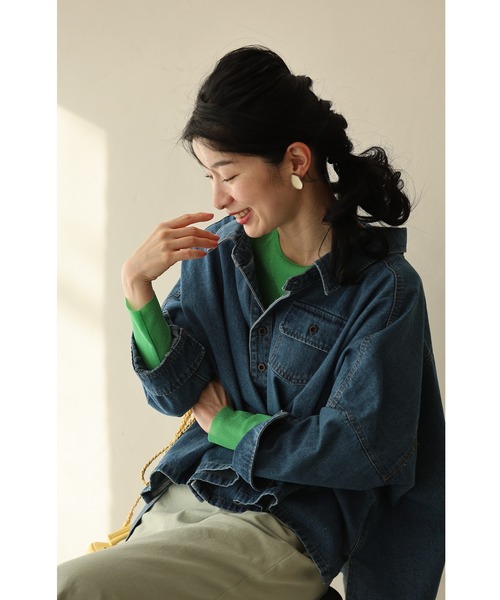 cawaii（カワイイ）の「ボートネックver. 色足しカラーインナー イロタス（Tシャツ/カットソー・レディース・パープル/グリーン/オレンジ/ブルー・S～Ｍ/L～LL）」の5枚目の写真