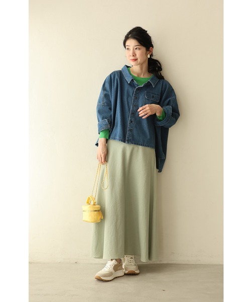 cawaii（カワイイ）の「ボートネックver. 色足しカラーインナー イロタス（Tシャツ/カットソー・レディース・パープル/グリーン/オレンジ/ブルー・S～Ｍ/L～LL）」の7枚目の写真