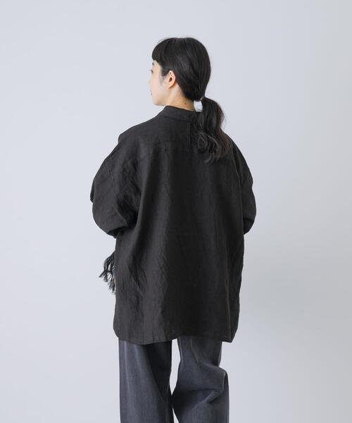 かぐれ(カグレ)の「『ユニセックス』ドライリネンボックスシャツ(シャツ/ブラウス・レディース・ピンク/ブラック/ライトベージュ・1/2)」の16枚目の写真