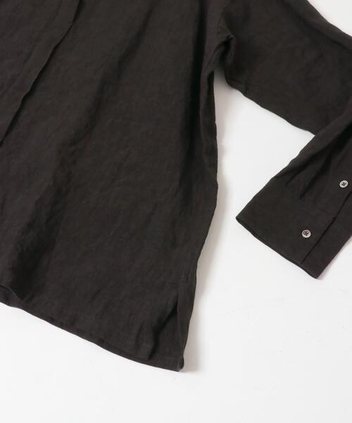 かぐれ（カグレ）の「『ユニセックス』ドライリネンボックスシャツ（シャツ/ブラウス・レディース・ピンク/ブラック/ライトベージュ・1/2）」の4枚目の写真
