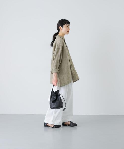 かぐれ（カグレ）の「『ユニセックス』ドライリネンボックスシャツ（シャツ/ブラウス・レディース・ピンク/ブラック/ライトベージュ・1/2）」の15枚目の写真