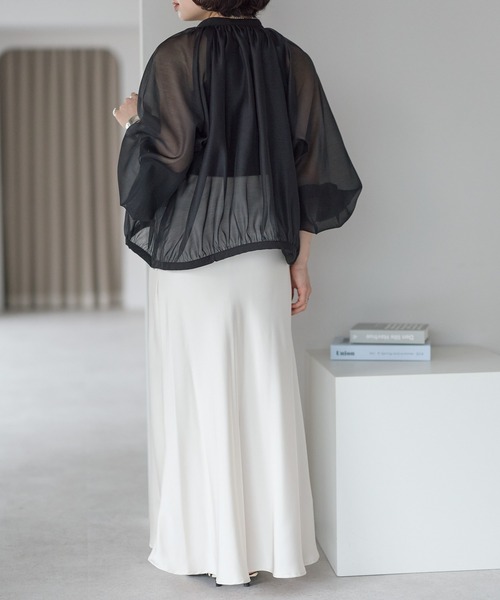 r.（アールドット）の「シアー　ギャザーブルゾン（ブルゾン・レディース・イエロー/ブラック/アイボリー・FREE）」の18枚目の写真