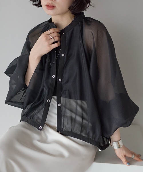 r.（アールドット）の「シアー　ギャザーブルゾン（ブルゾン・レディース・イエロー/ブラック/アイボリー・FREE）」の22枚目の写真