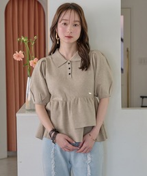 mideal（マイディール）の「sequin peplum polo knit / スパンコールペプラムポロニット（ニット/セーター）」