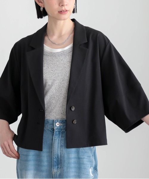 for/c（フォーシー）の「[セットアップ対応]ドライオックスジャケット【サスティナブル】（その他アウター・レディース・アイボリー/スミクロ・M/L）」の6枚目の写真