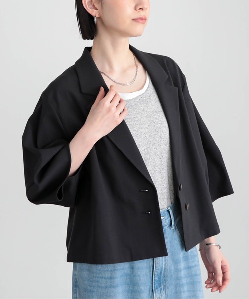 for/c（フォーシー）の「[セットアップ対応]ドライオックスジャケット【サスティナブル】（その他アウター・レディース・アイボリー/スミクロ・M/L）」の7枚目の写真