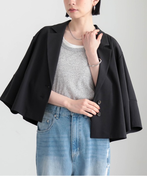 for/c（フォーシー）の「[セットアップ対応]ドライオックスジャケット【サスティナブル】（その他アウター・レディース・アイボリー/スミクロ・M/L）」の8枚目の写真