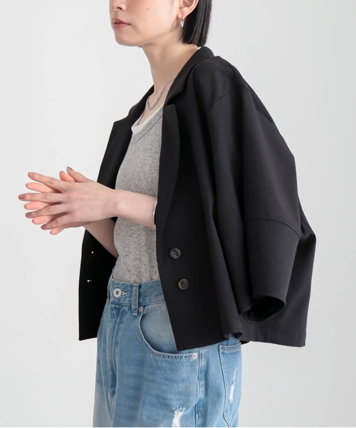 for/c（フォーシー）の「[セットアップ対応]ドライオックスジャケット【サスティナブル】（その他アウター・レディース・アイボリー/スミクロ・M/L）」の9枚目の写真