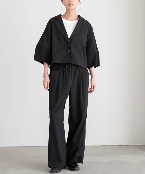 for/c（フォーシー）の「[セットアップ対応]ドライオックスジャケット【サスティナブル】（その他アウター・レディース・アイボリー/スミクロ・M/L）」の20枚目の写真