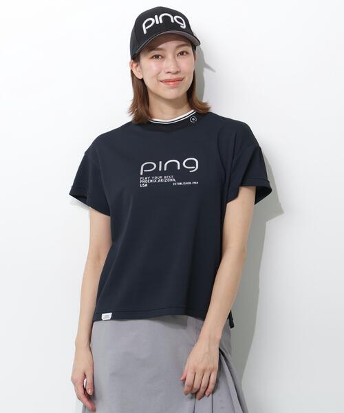 PING（ピン）の「【PING APPAREL】変形カノコ半袖ハイネックカットソー