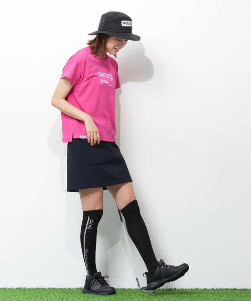 PING(ピン)の「【PING APPAREL】変形カノコ半袖ハイネックカットソー <PERFORMANCE> (LADIES)(Tシャツ/カットソー・レディース・ブラック/ホワイト/ピンク・L/LL/M/S)」の5枚目の写真
