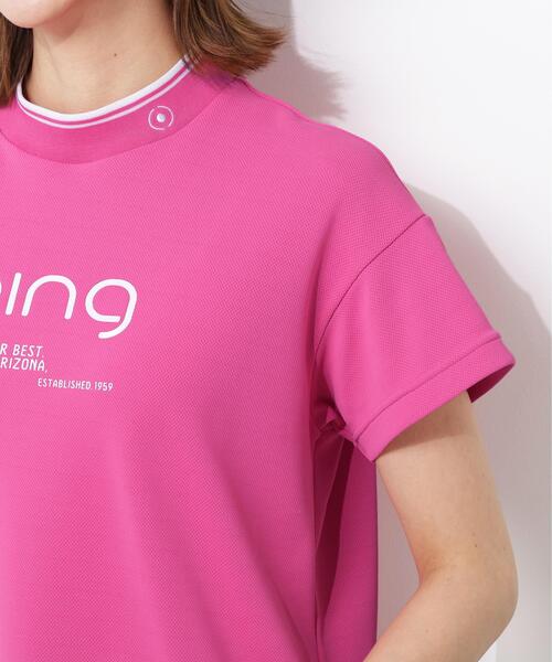 PING(ピン)の「【PING APPAREL】変形カノコ半袖ハイネックカットソー <PERFORMANCE> (LADIES)(Tシャツ/カットソー・レディース・ブラック/ホワイト/ピンク・L/LL/M/S)」の9枚目の写真