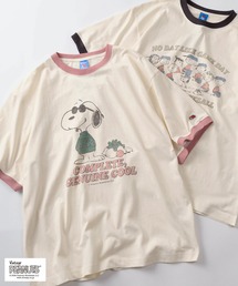 【73】【FRUIT OF THE LOOM/フルーツオブザルーム】PEANUSコラボ キャラクターデザイン プリントTシャツ/リンガーTシャツ/ユニセックス/レディース/メンズ【Sサイズ~Lサイズ】