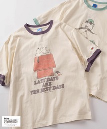 【73】【FRUIT OF THE LOOM/フルーツオブザルーム】PEANUSコラボ キャラクターデザイン プリントTシャツ/リンガーTシャツ/ユニセックス/レディース/メンズ【Sサイズ～Lサイズ】
