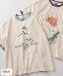 【73】【FRUIT OF THE LOOM/フルーツオブザルーム】PEANUSコラボ キャラクターデザイン プリントTシャツ/リンガーTシャツ/ユニセックス/レディース/メンズ【Sサイズ~Lサイズ】