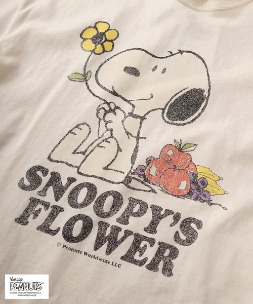 PEANUTS(ピーナッツ)の「【73】【FRUIT OF THE LOOM/フルーツオブザルーム】PEANUSコラボ キャラクターデザイン プリントTシャツ/リンガーTシャツ/ユニセックス/レディース/メンズ【Sサイズ~Lサイズ】(Tシャツ/カットソー・レディース・パープル/アイボリー系3/アイボリー系2/アイボリー系/サックスブルー/アイボリー系4/ピンク/アイボリー系1・M/S/L)」の19枚目の写真