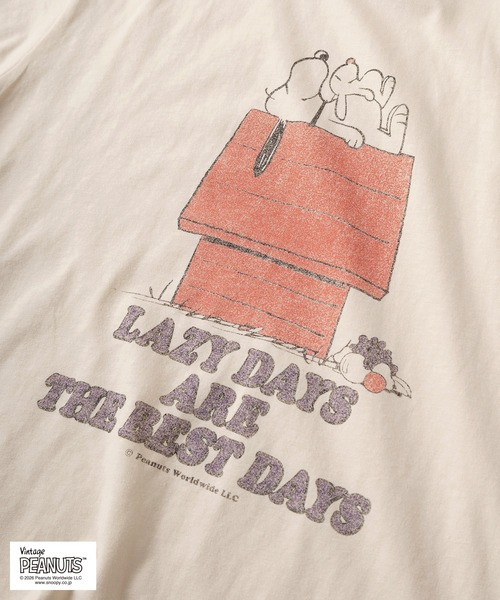 PEANUTS(ピーナッツ)の「【73】【FRUIT OF THE LOOM/フルーツオブザルーム】PEANUSコラボ キャラクターデザイン プリントTシャツ/リンガーTシャツ/ユニセックス/レディース/メンズ【Sサイズ~Lサイズ】(Tシャツ/カットソー・レディース・パープル/アイボリー系3/アイボリー系2/アイボリー系/サックスブルー/アイボリー系4/ピンク/アイボリー系1・M/S/L)」の18枚目の写真