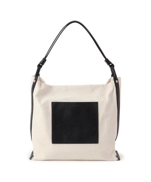 ROPE' PICNIC（ロペピクニック）の「麻調キャンバスコンビトートバッグ/A4対応・15インチPC対応（トートバッグ・レディース・ブラック/ブラウン・FREE）」の3枚目の写真