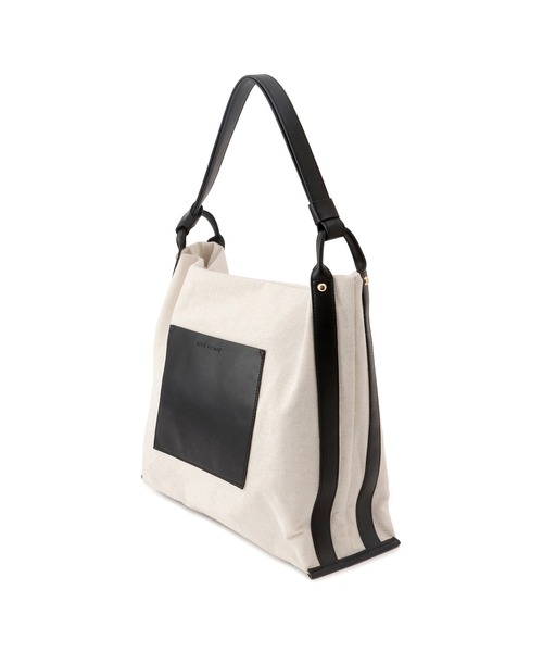 ROPE' PICNIC（ロペピクニック）の「麻調キャンバスコンビトートバッグ/A4対応・15インチPC対応（トートバッグ・レディース・ブラック/ブラウン・FREE）」の5枚目の写真