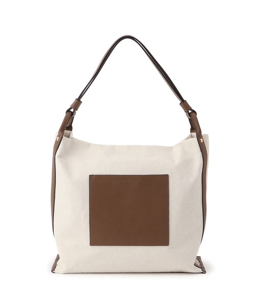 ROPE' PICNIC（ロペピクニック）の「麻調キャンバスコンビトートバッグ/A4対応・15インチPC対応（トートバッグ・レディース・ブラック/ブラウン・FREE）」の6枚目の写真