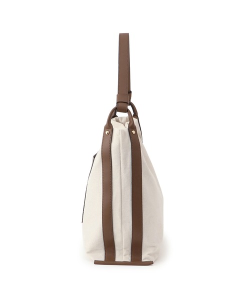ROPE' PICNIC（ロペピクニック）の「麻調キャンバスコンビトートバッグ/A4対応・15インチPC対応（トートバッグ・レディース・ブラック/ブラウン・FREE）」の7枚目の写真