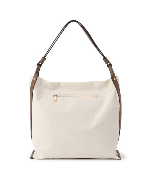 ROPE' PICNIC（ロペピクニック）の「麻調キャンバスコンビトートバッグ/A4対応・15インチPC対応（トートバッグ・レディース・ブラック/ブラウン・FREE）」の8枚目の写真